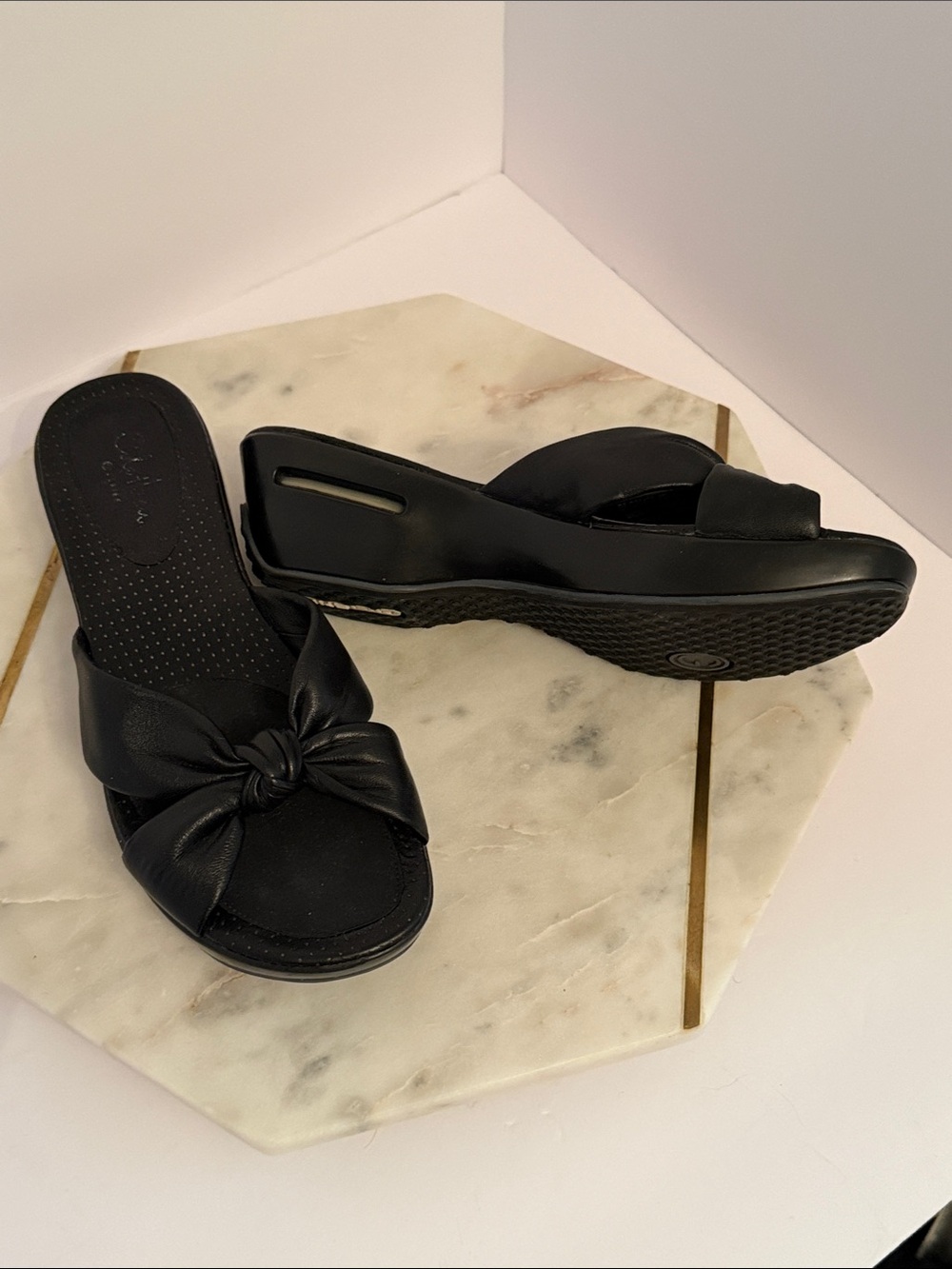Cole Haan Black Knot Slide Mules
